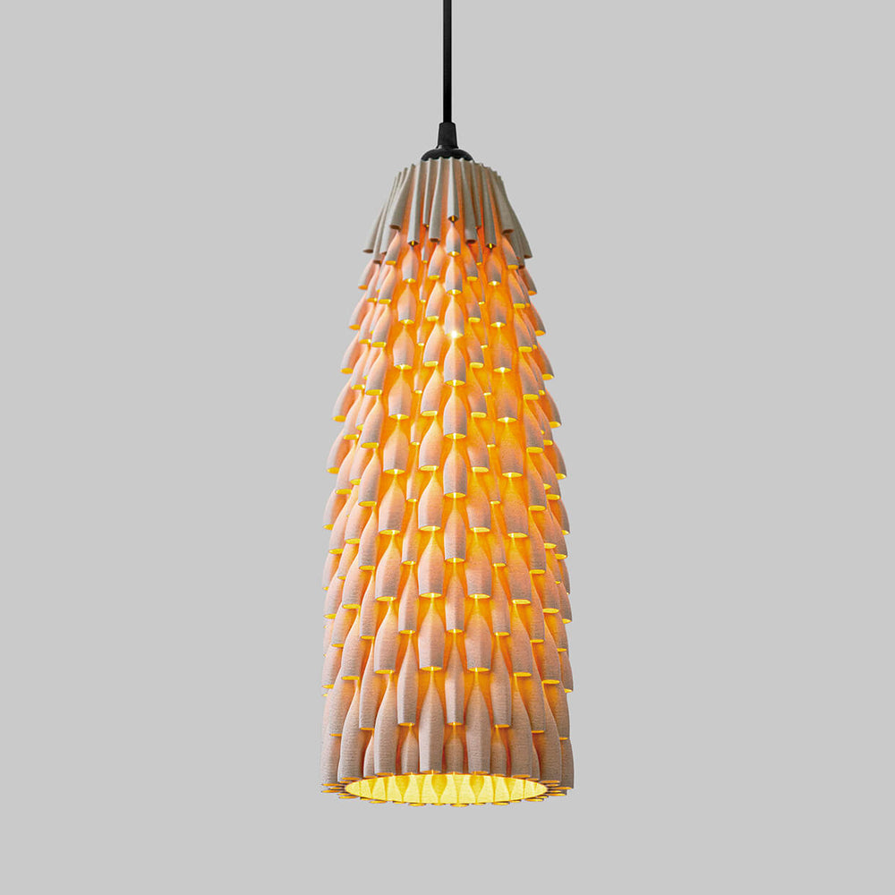 
                  
                    3d Printed Lampshade Armadillo Ebony size Large, light turned on. Made from composite material: birch wood fibers and PLA, a renewable compound made of corn
                  
                